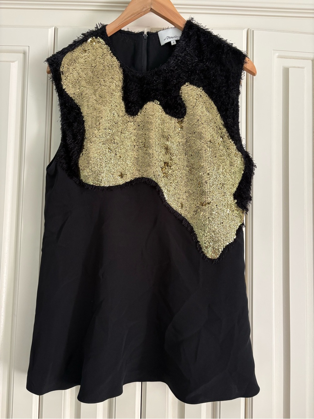 3.1 Phillip Lim Black Tunic with Gold Sequin Appliqué